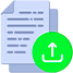 ícone de upload de arquivo cinza com uma seta de carregamento verde